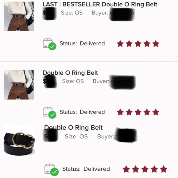 🚨LOWEST PRICE🚨Double O Ring Black Belt - Picture 4 of 4